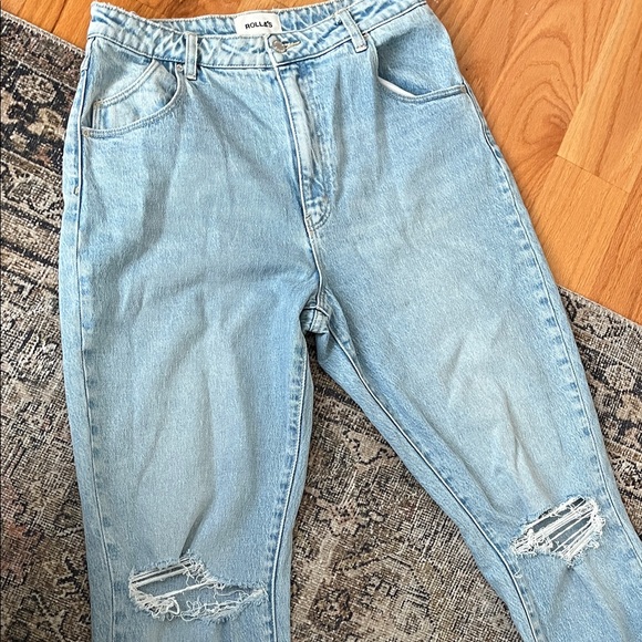 ROLLA'S Light Blue Straight Leg Jeans - Picture 6 of 6